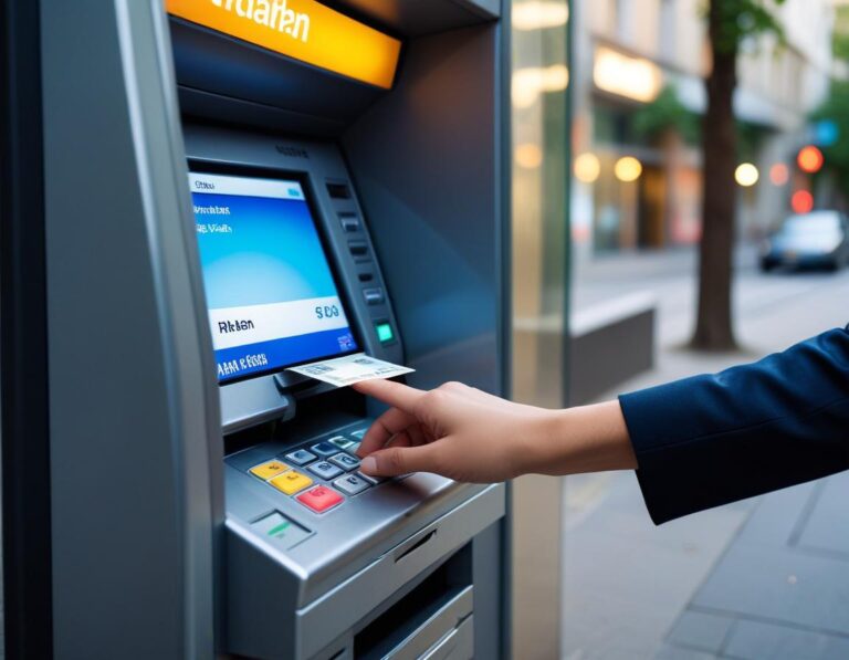 การกดเงินจากบัตรเครดิตที่ภาพระดับสูงใน ATM