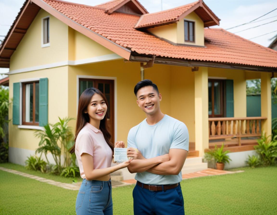 ป้ายโฆษณาเกี่ยวกับการรีไฟแนนซ์บ้าน เน้นความสำคัญของการวางแผนการเงินส่วนบุคคล