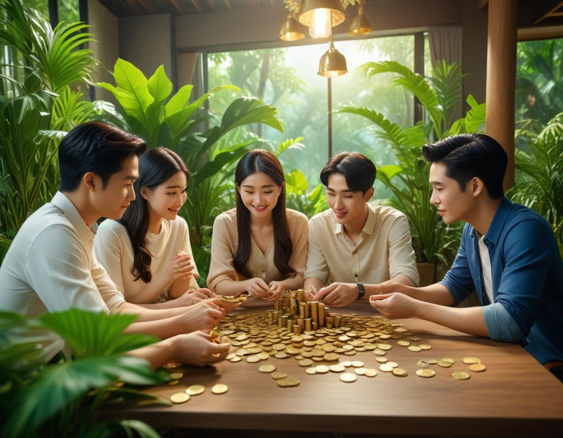 มือ กำลัง วาง เหรียญ บาท ลง กระปุก ใส บน โต๊ะ ไม้ แล็ปท็อป แสดง กราฟ ออม